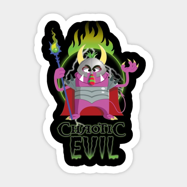 Chaotic Evil Sticker by Nik Afia designs